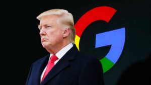 Трамп на фоне логотипа GOOGLE